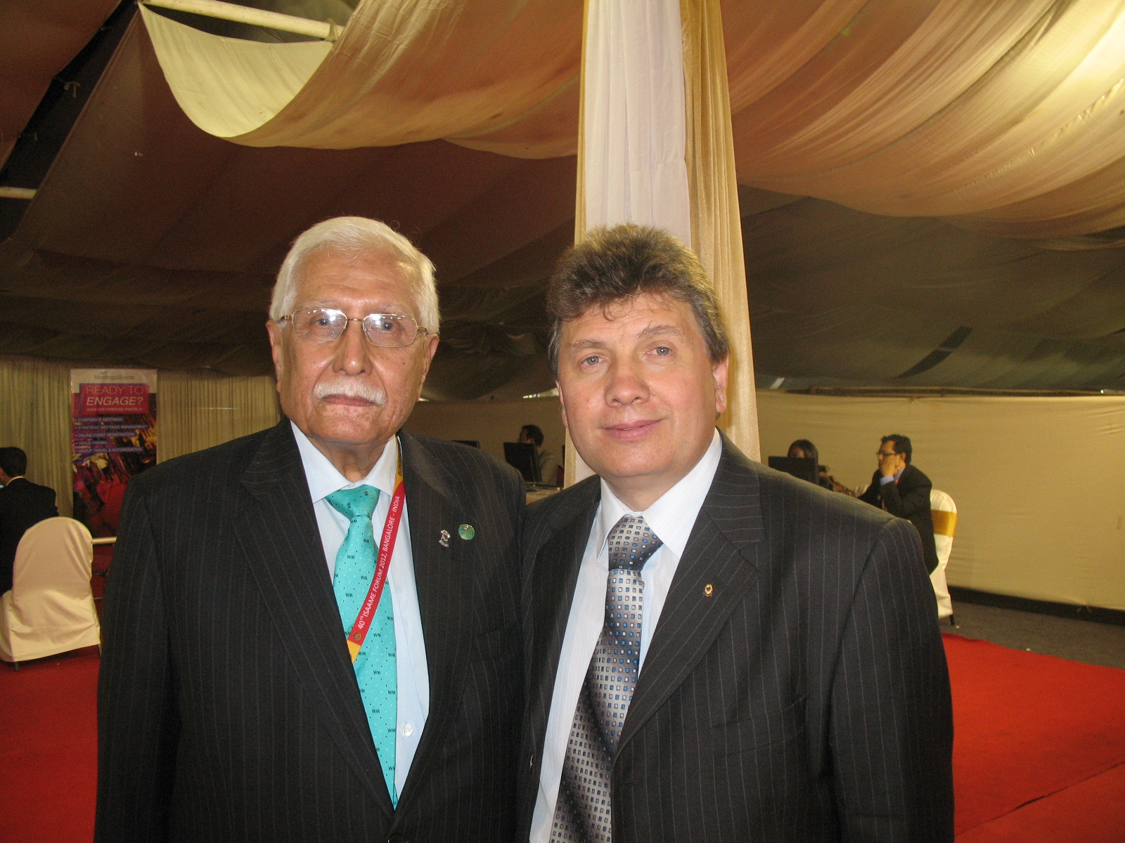 Dr. Ashok Mehta and Grigore Hincu photographed together in Bangalore, India, 2012